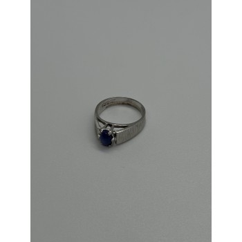 925 Sterling Silver Blue Star Sapphire Ring Size 4
