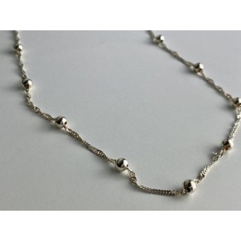 925 Sterling Silver Necklace Italy 17.7 In