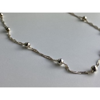 925 Sterling Silver Necklace Italy 17.7 In