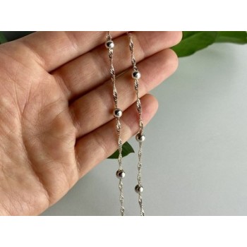 925 Sterling Silver Necklace Italy 17.7 In