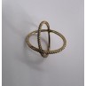 925 Sterling Silver Ring criss Cross With CZ & Gold Plated Size 7