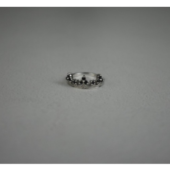 925 Sterling Silver Black Nephrite & Colorless Topaz 