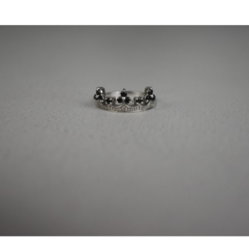 925 Sterling Silver Black Nephrite & Colorless Topaz 