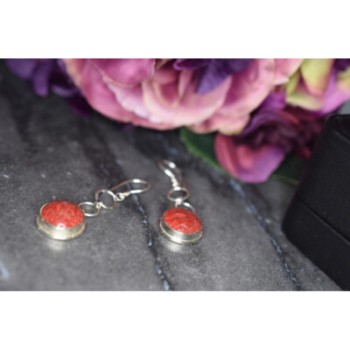 925 Sterling Silver Red Jasper Earrings