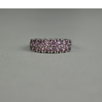 925 Sterling Silver Pink Topaz Ring Size 6.5