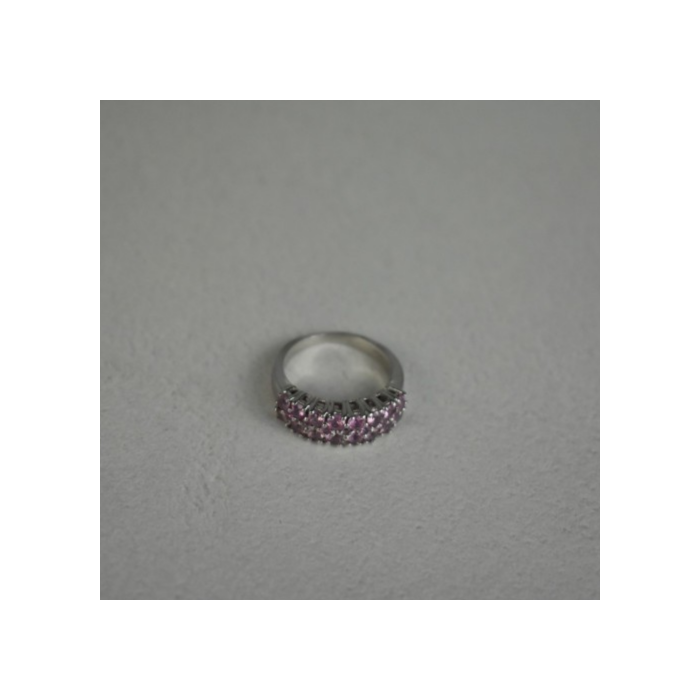 925 Sterling Silver Pink Topaz Ring Size 6.5