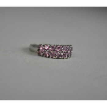 925 Sterling Silver Pink Topaz Ring Size 6.5