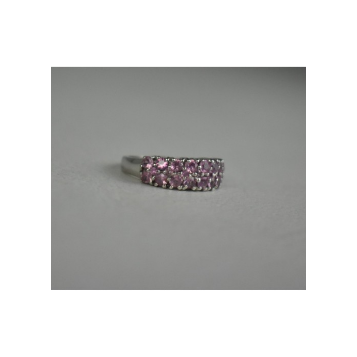 925 Sterling Silver Pink Topaz Ring Size 6.5