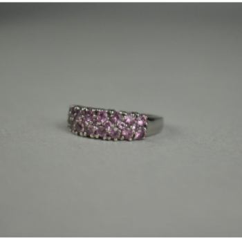 925 Sterling Silver Pink Topaz Ring Size 6.5