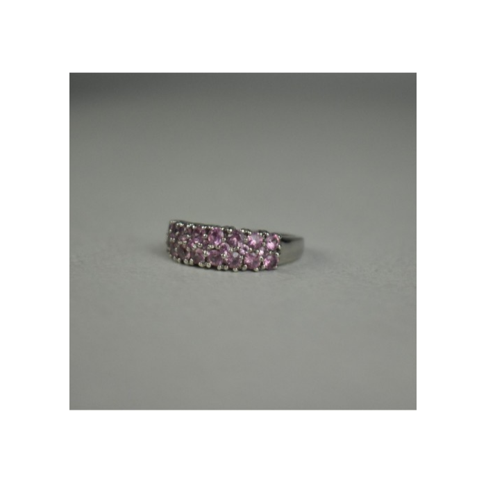 925 Sterling Silver Pink Topaz Ring Size 6.5
