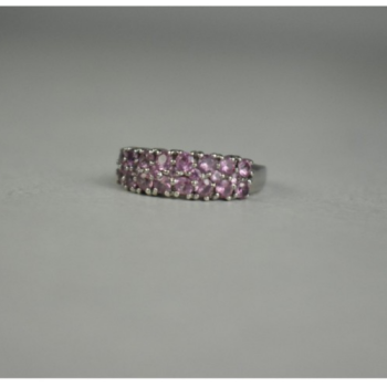 925 Sterling Silver Pink Topaz Ring Size 6.5
