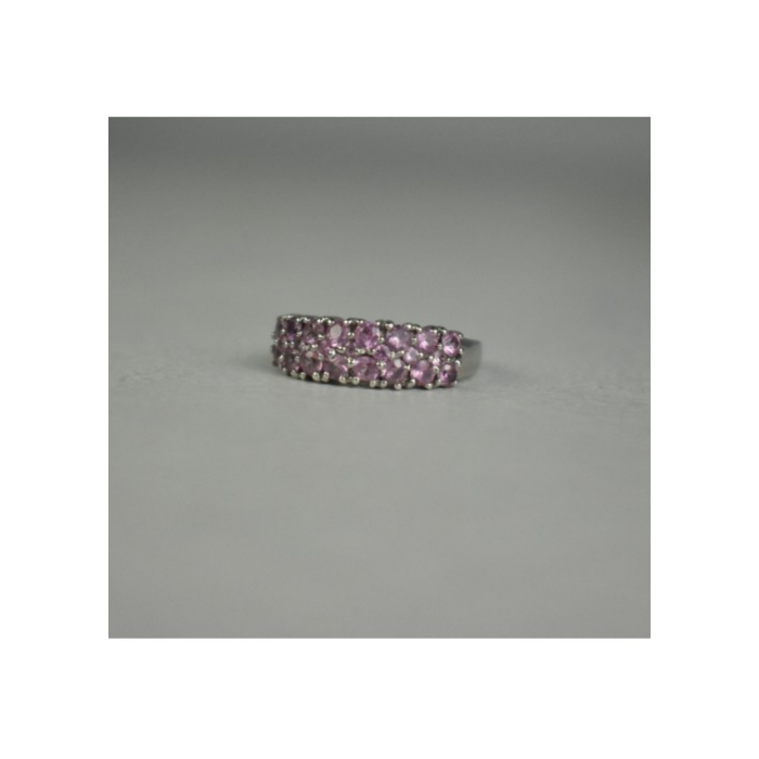925 Sterling Silver Pink Topaz Ring Size 6.5