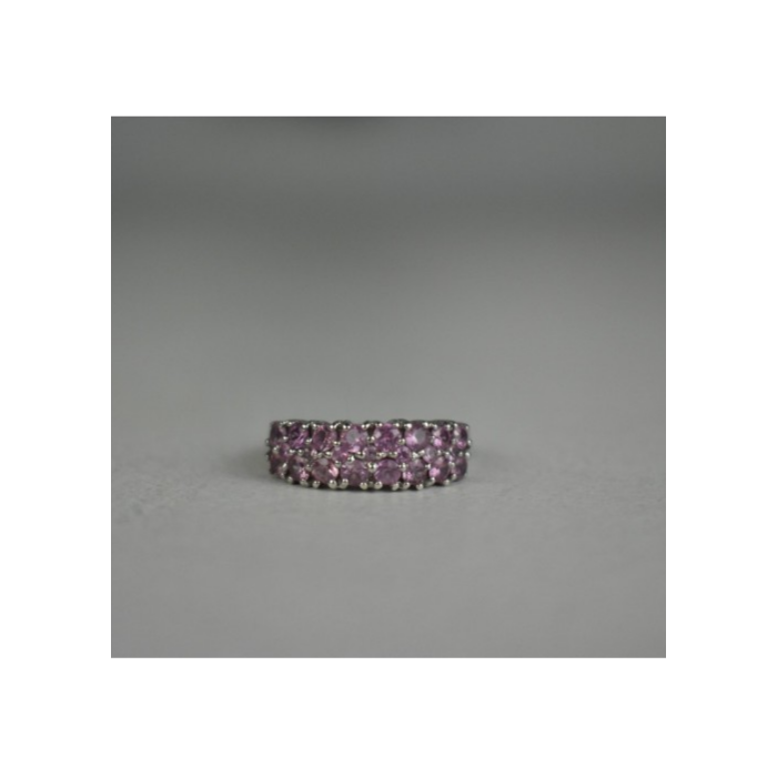 925 Sterling Silver Pink Topaz Ring Size 6.5