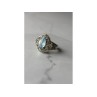 925 Sterling Silver Blue Spinel Openwork Ring Size 8.5