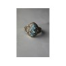 925 Sterling Silver Blue Spinel Openwork Ring Size 8.5