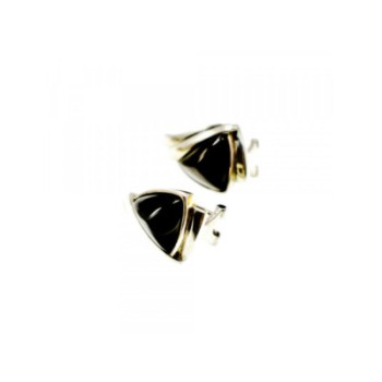 925 STERLING SILVER BLACK NEPHRITE EARRINGS
