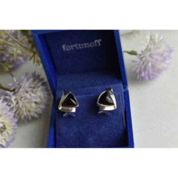 925 STERLING SILVER BLACK NEPHRITE EARRINGS