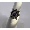 925 Sterling Silver Amethyst & Marcasite Ring Size 5