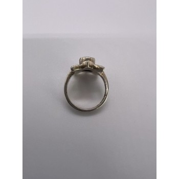 925 Sterling Silver Amethyst & Marcasite Ring Size 5