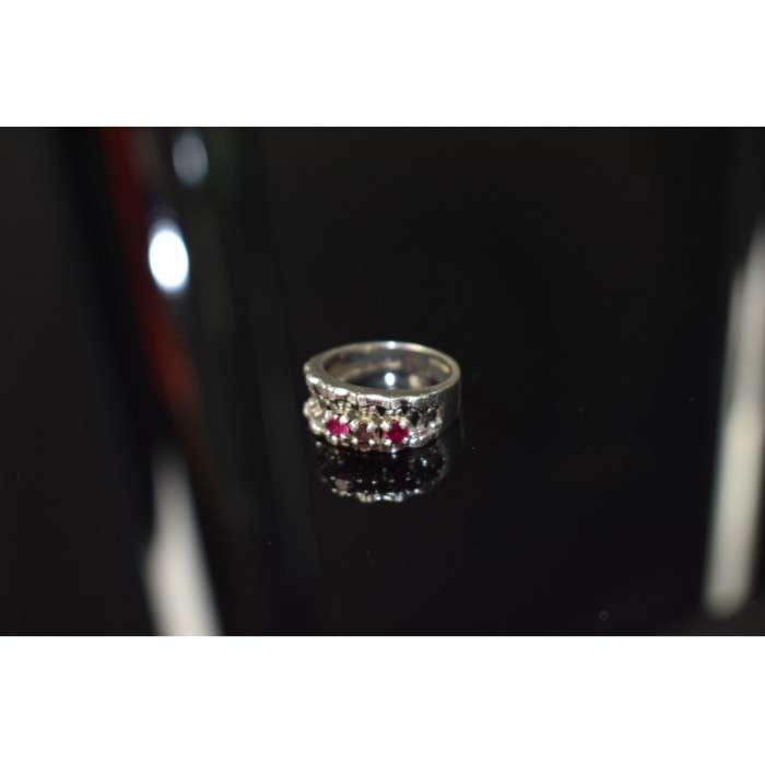 925 Sterling Silver Pink Topaz & Amethyst Ring Size 6.5