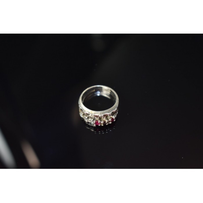 925 Sterling Silver Pink Topaz & Amethyst Ring Size 6.5