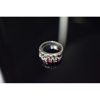 925 Sterling Silver Pink Topaz & Amethyst Ring Size 6.5