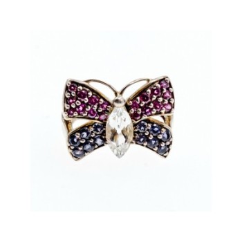 925 Sterling Silver White Topaz, Spinel & Tourmaline 