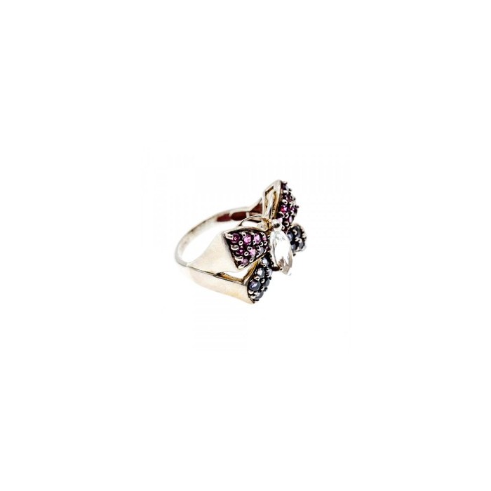 925 Sterling Silver White Topaz, Spinel & Tourmaline 