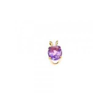 14K YELLOW GOLD AMETHYST PENDANT