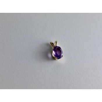 14K YELLOW GOLD AMETHYST PENDANT