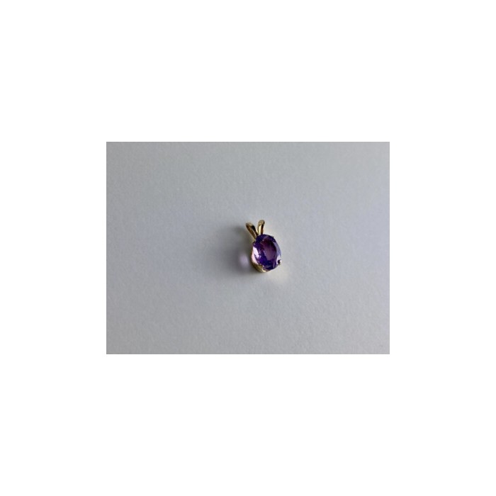 14K YELLOW GOLD AMETHYST PENDANT