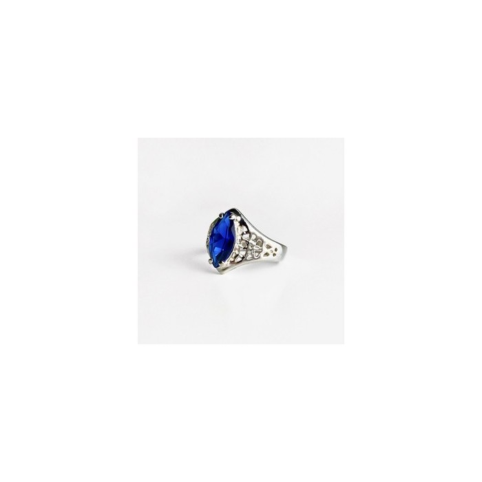 925 Sterling Silver Blue Tourmaline Ring Size 6.5