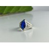 925 Sterling Silver Blue Tourmaline Ring Size 6.5