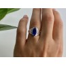 925 Sterling Silver Blue Tourmaline Ring Size 6.5