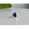 925 Sterling Silver Blue Tourmaline Ring Size 6.5