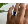 925 Sterling Silver Blue Tourmaline Ring Size 6.5
