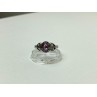 925 Sterling Silver Pink Topaz & Goshenite Ring Size 9.5