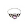 925 Sterling Silver Pink Topaz & Goshenite Ring Size 9.5