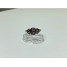 925 Sterling Silver Pink Topaz & Goshenite Ring Size 9.5
