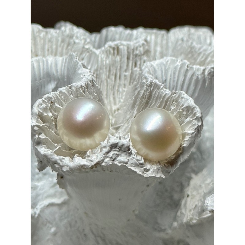 925 STERLING SILVER FRESH WATER PEARL EARRINGS LENGTH 0.5 Inch