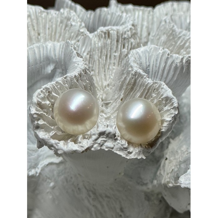925 STERLING SILVER FRESH WATER PEARL EARRINGS LENGTH 0.5 Inch
