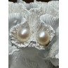 925 STERLING SILVER FRESH WATER PEARL EARRINGS LENGTH 0.5 Inch