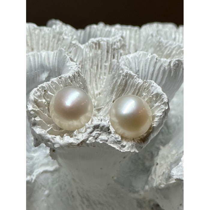925 STERLING SILVER FRESH WATER PEARL EARRINGS LENGTH 0.5 Inch