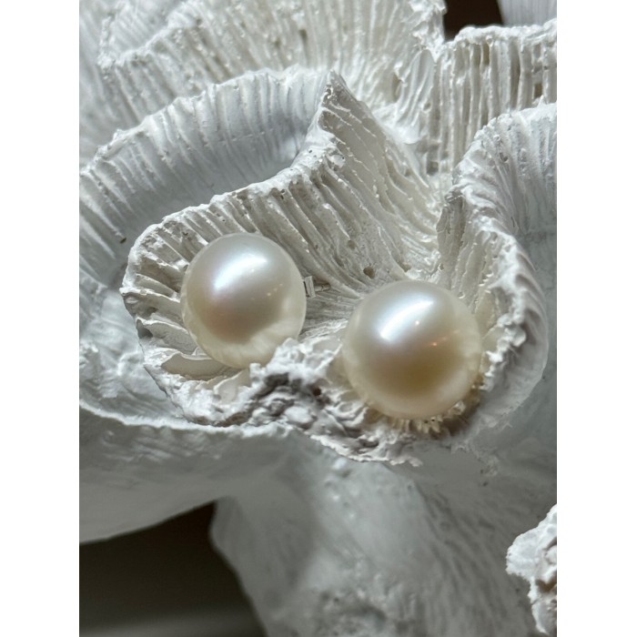 925 STERLING SILVER FRESH WATER PEARL EARRINGS LENGTH 0.5 Inch