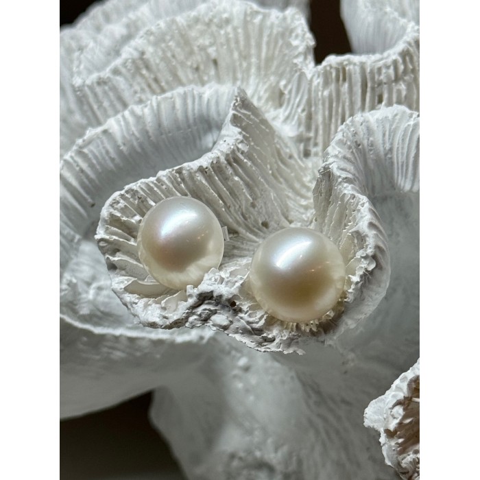 925 STERLING SILVER FRESH WATER PEARL EARRINGS LENGTH 0.5 Inch