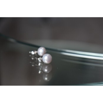 925 Sterling Silver Gray Pearls Earrings