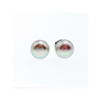 925 Sterling Silver Gray Pearls Earrings