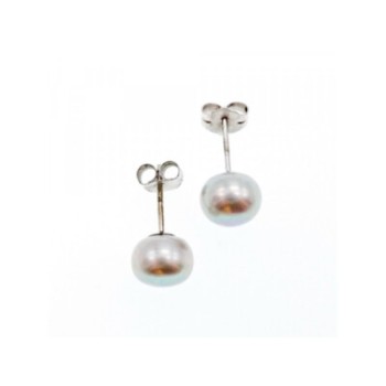925 Sterling Silver Gray Pearls Earrings