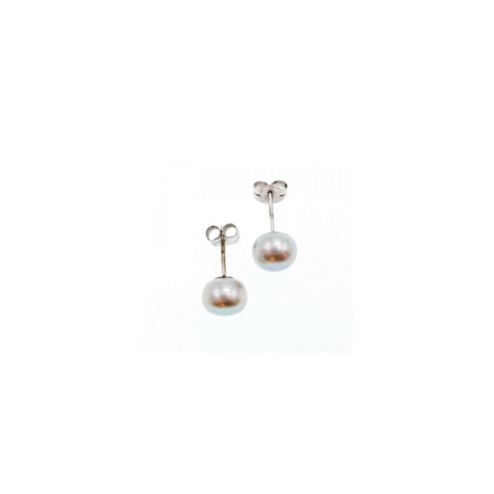925 Sterling Silver Gray Pearls Earrings
