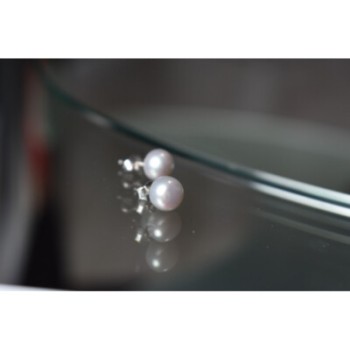 925 Sterling Silver Gray Pearls Earrings